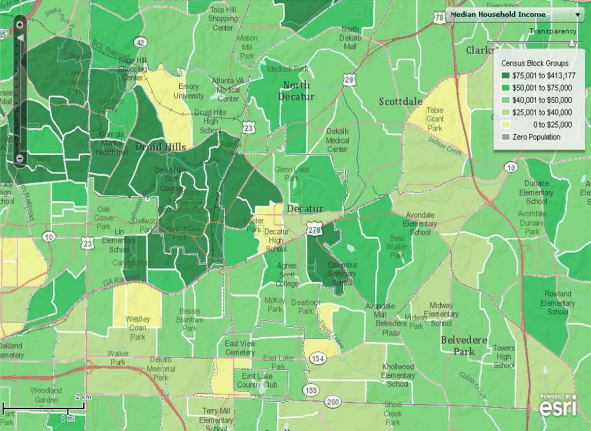 demografiske kartet over Atlanta
