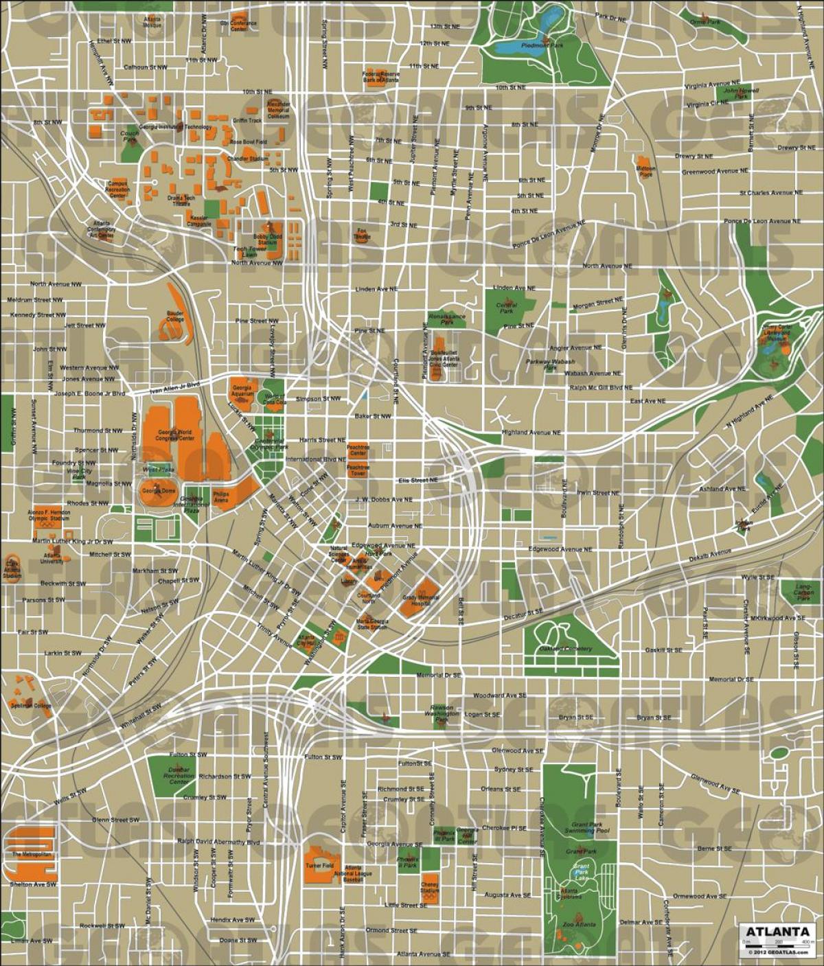 byen Atlanta kart
