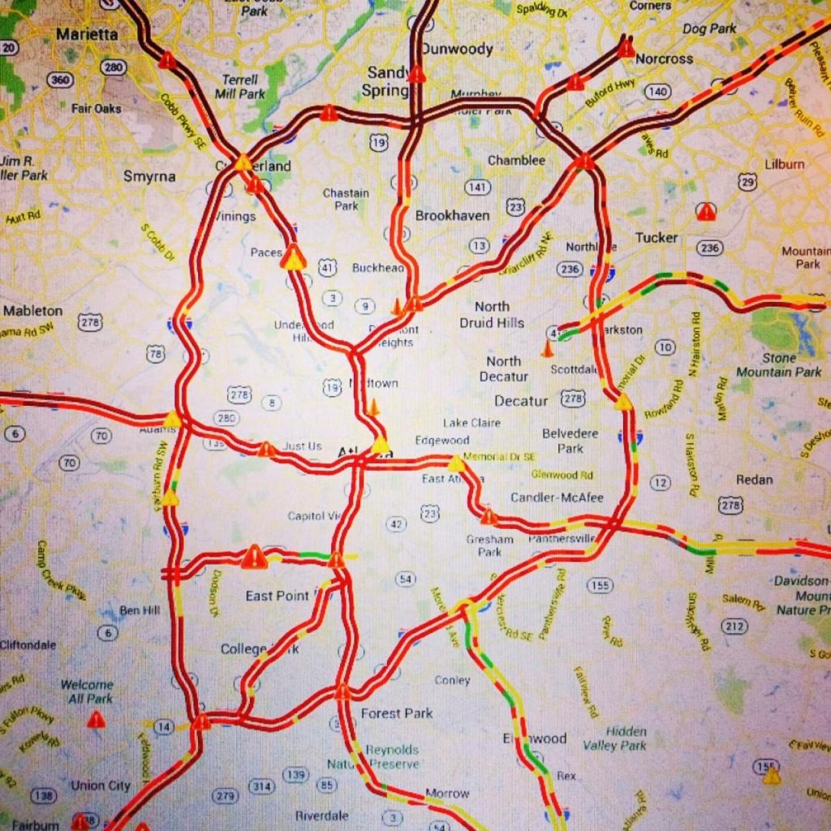 kart av Atlanta trafikk