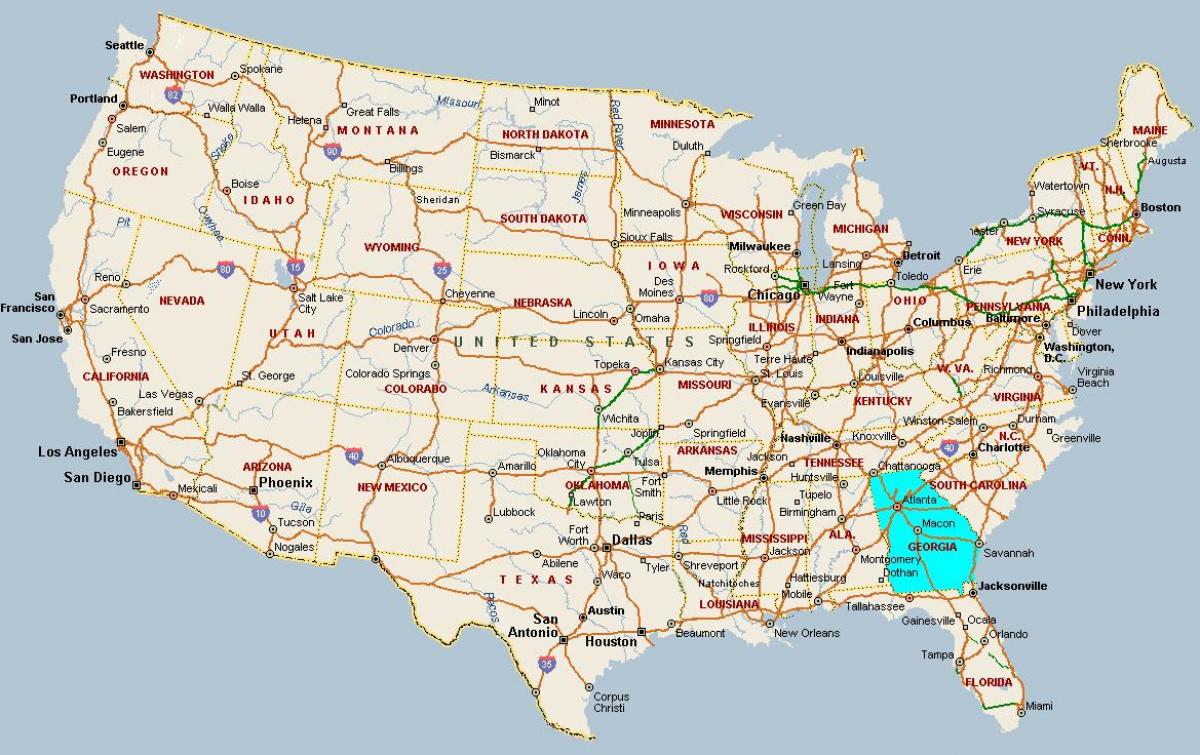 kart over Georgia, USA