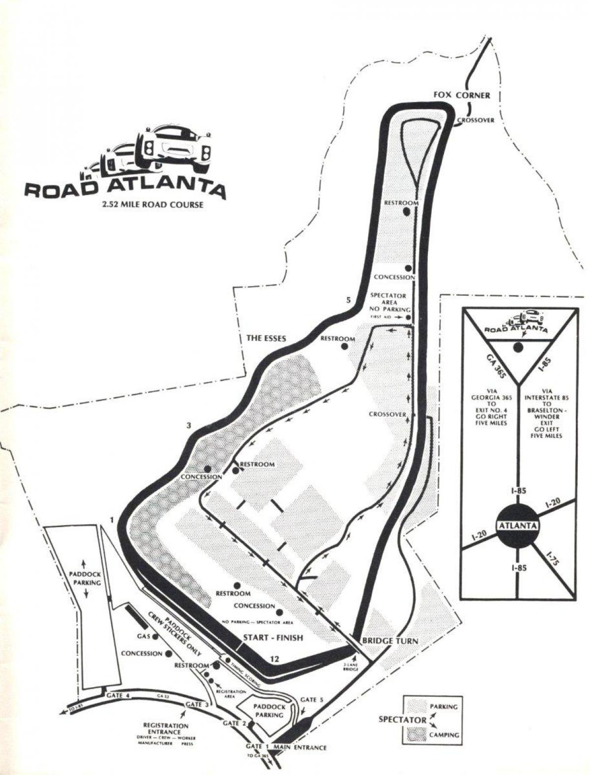 kart over road Atlanta spor