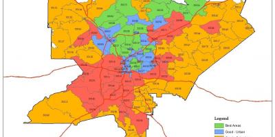 Postnummer map of Atlanta