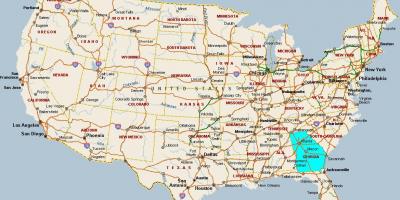Kart over Georgia, USA