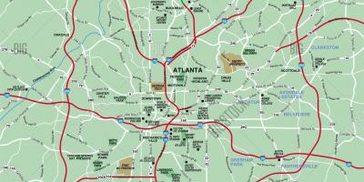 Greater Atlanta-området kart