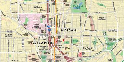 Kart over midtown Atlanta