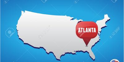 Atlanta i USA kart