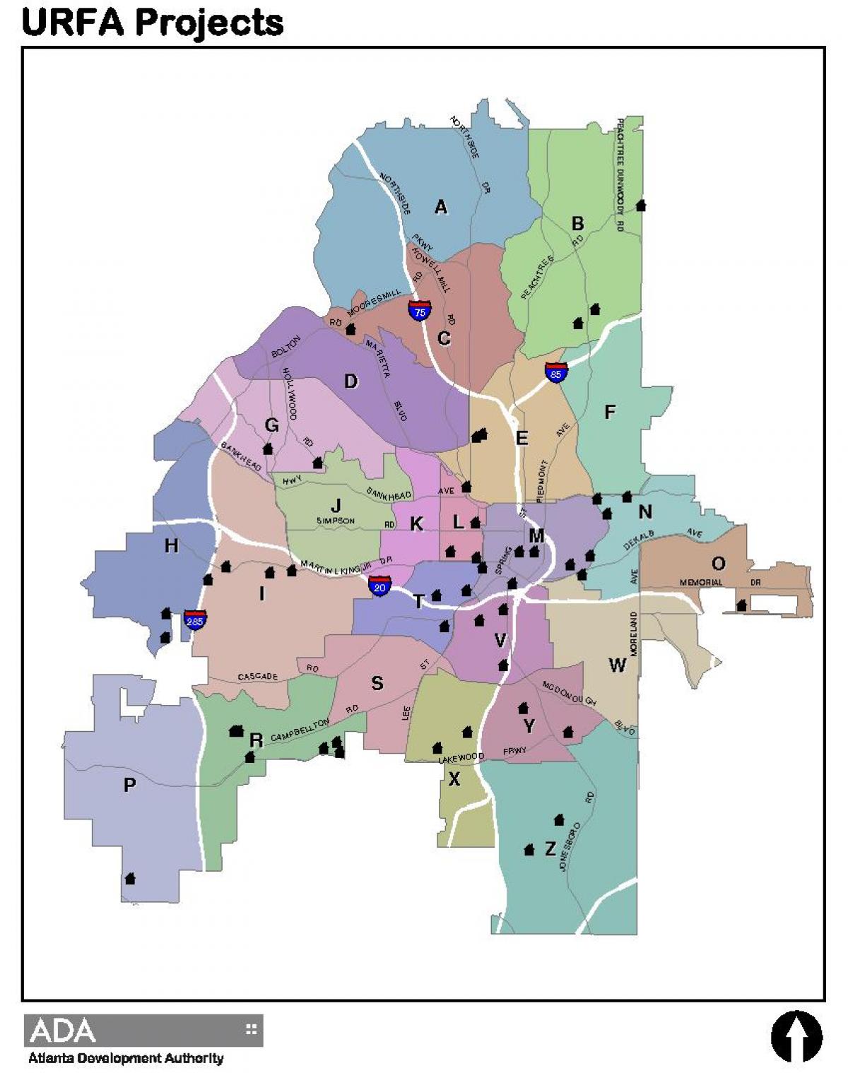 kartet over Atlanta-sone kart